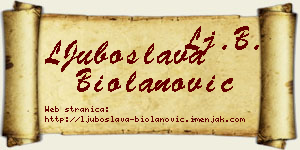 LJuboslava Biolanović vizit kartica